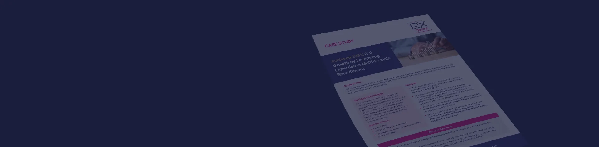 Achieved 225% ROI by Leveraging Expertise in Multi-Domain Recruitment