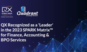 QX Global Group recognized as a Leader in the 2023 SPARK Matrix for Finance, Accounting & BPO Services by Quadrant Knowledge Solutions