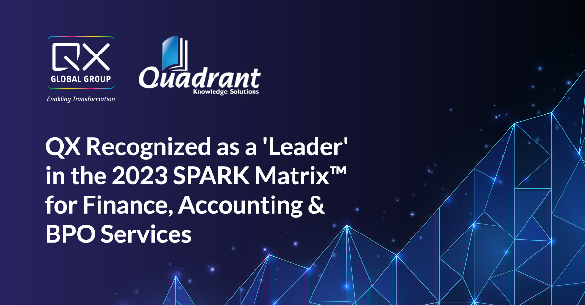 QX Global Group recognized as a Leader in the 2023 SPARK Matrix for Finance, Accounting & BPO Services by Quadrant Knowledge Solutions